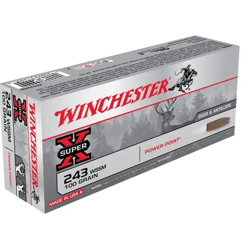 Winchester Super X 3,110 fps 243 Winchester Super Short Magnum 100 Grain Power Point Rifle Ammunition