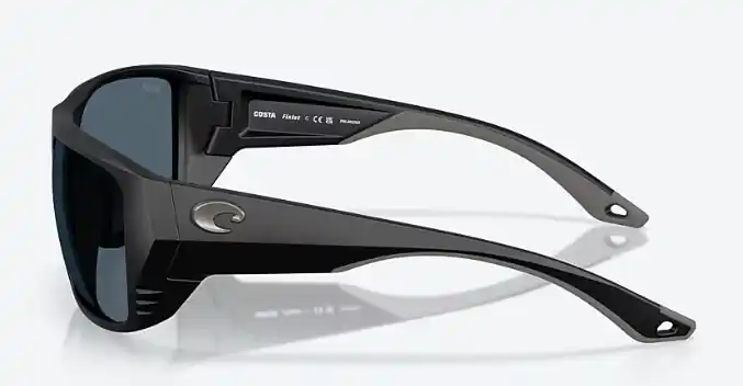 Finlet Sunglasses with Matte Black Frames and 580P Gray Lenses by Costa Del Mar