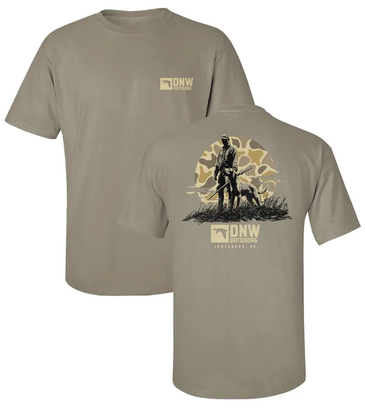 Hunter Camo Circle DNW Outdoors Logo Short Sleeve Tee Shirt