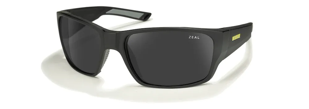 Bucktail Sunglasses with Matte Black Frames and Dark Grey Lenses by Zeal