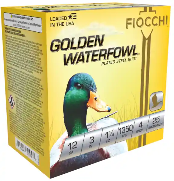 Fiocchi Golden Waterfowl 1,350 fps 12 Gauge 3" 1-1/4 oz. 4 Steel Shot Shotgun Ammunition