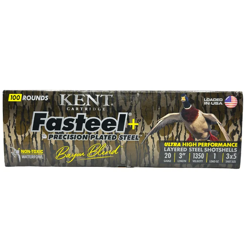 Kent Fasteel Plus Bayou Blend 1,350 fps 20 Gauge 3" 1 oz 3 & 5 Steel Shot Shotgun Ammunition