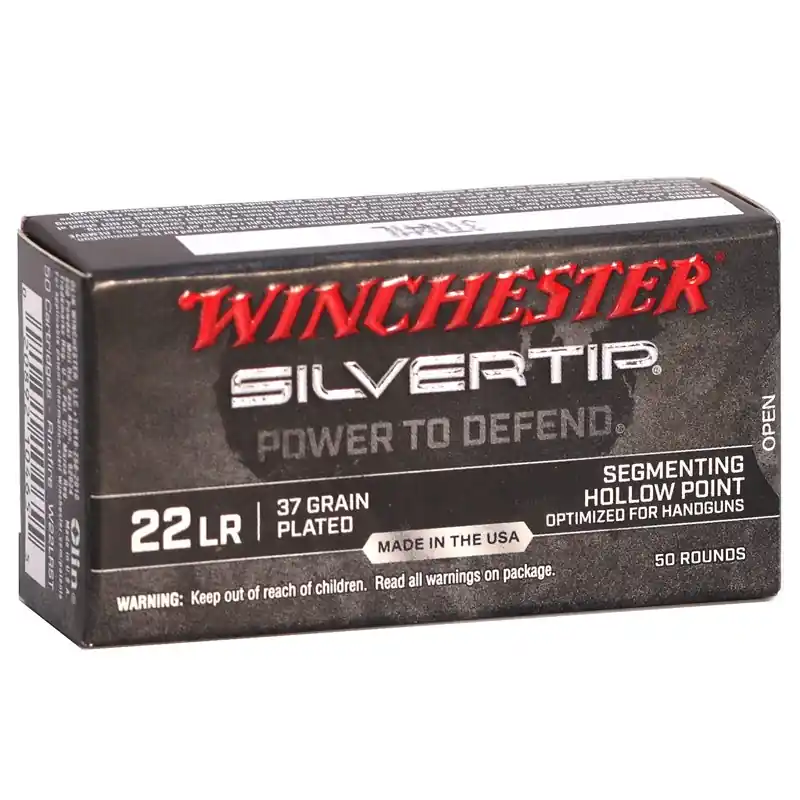 Winchester Silvertip 1,060 fps 22 Long Rifle 37 Grain Segmenting Hollow Point Rimfire Ammunition