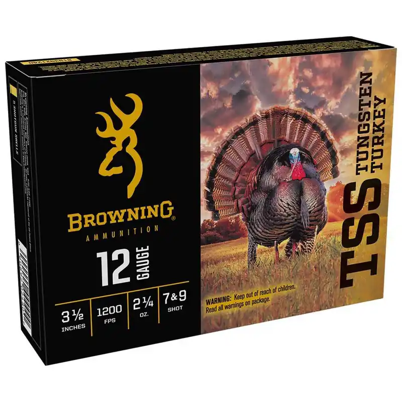 Browning TSS Tungsten Turkey 1200fps 12 Gauge 3-1/2" 2-1/4oz 7&9 Shot Shotgun Ammunition