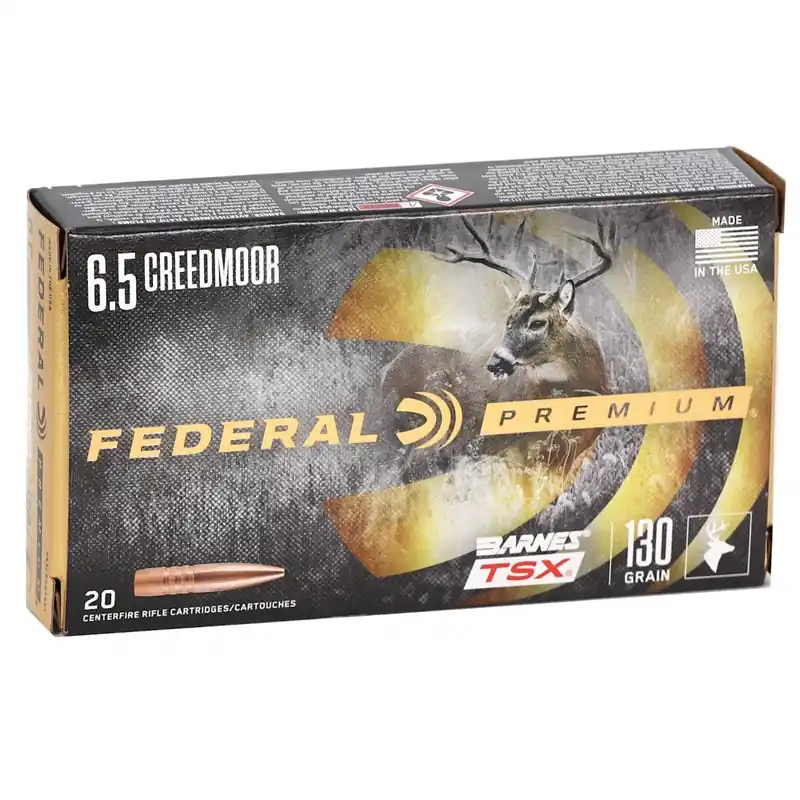 Federal Premium Barnes 2,825 fps 6.5 Creedmoor 130 Grain Triple Shock X Rifle Ammunition