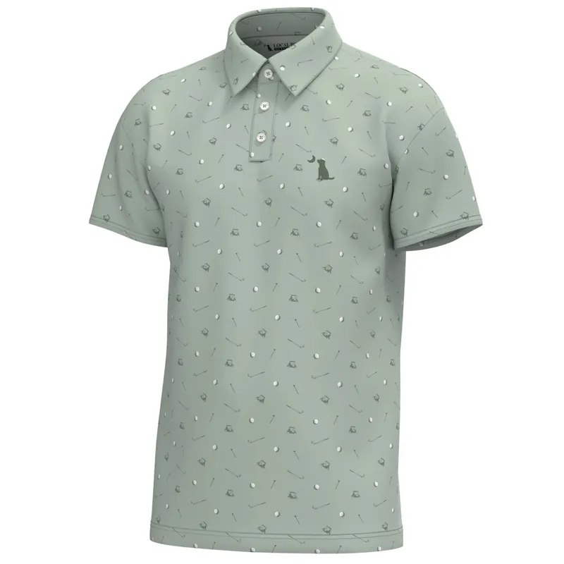 Men‘s Gimme Putt Green Dirty Myrtle Polo Tee Shirt by Local Boy Outfitters