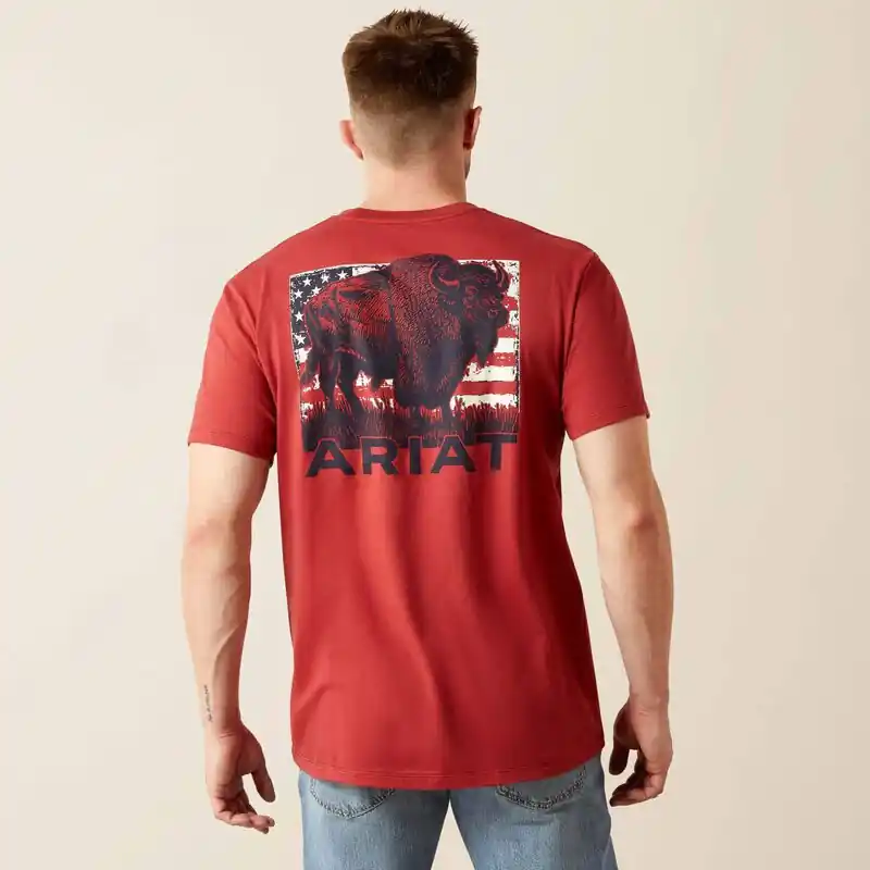 Buffalo Flag Short Sleeve Tee Shirt by Ariat