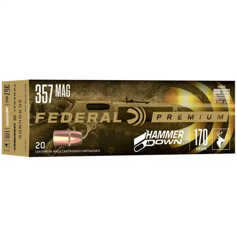 Federal Hammer Down 1,610 fps 357 Magnum 170 Grain Bonded Hollow Point Rifle Ammunition