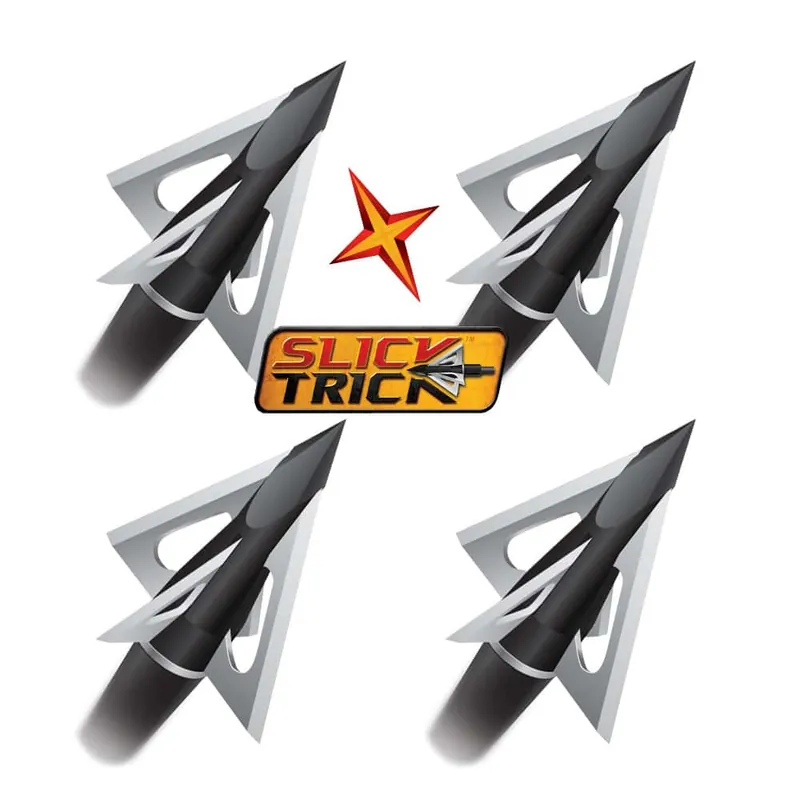 ViperTrick 100gr 1-1/16 Inch Cut 4 Fixed Blade Broadheads by Slick Trick