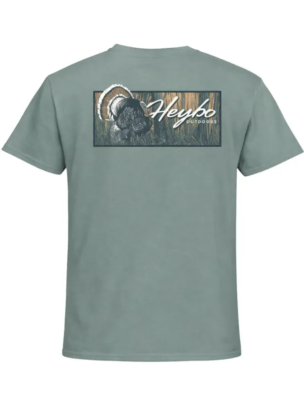 Men‘s Turkey Strutting Short Sleeve Graphic Tee Shirt by Heybo