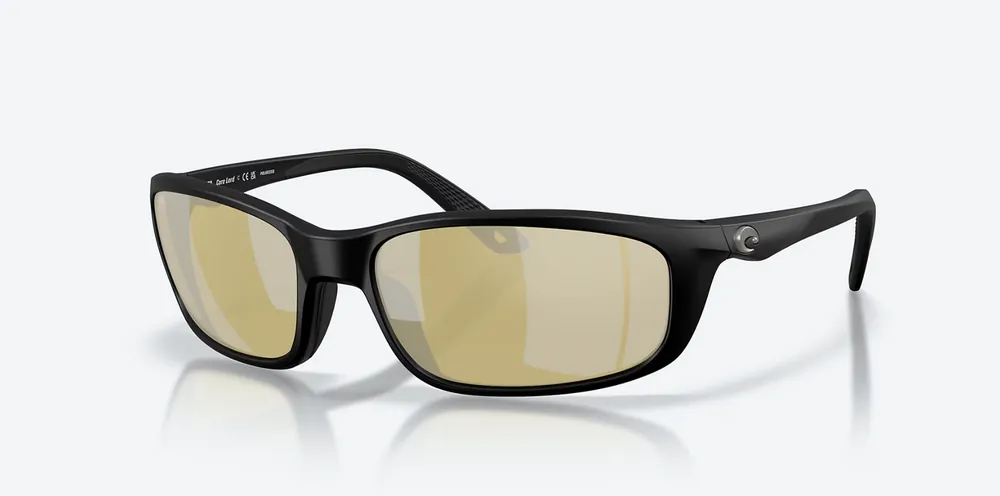 Brine II Matte Black Sunglasses with 580G Silver Mirror Polarized Glass lenses by Costa Del Mar