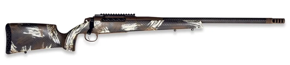 307 Alpine CT 7MM PRC Bolt Rifle with BSF Carbon Fiber Barrel Accubrake DST in Peak 44 Bastion Stock by Weatherby