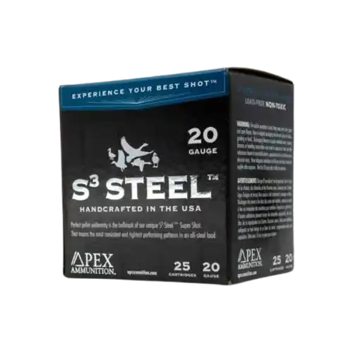 Apex Waterfowl S3 1,250 fps 20 Gauge 3" 1 oz 3 Steel Shot Shotgun Ammunition