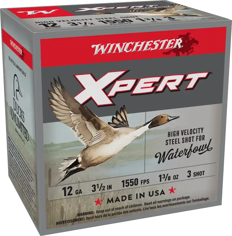 Winchester X-Pert 1550fps 12 Gauge 3-1/2" 1-3/8oz 3 Steel Shot Shotgun Ammunition