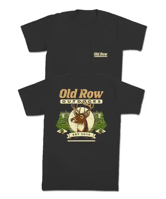 Outdoors Deer Pocket Tee Shirt in Pepper from by Old Row
