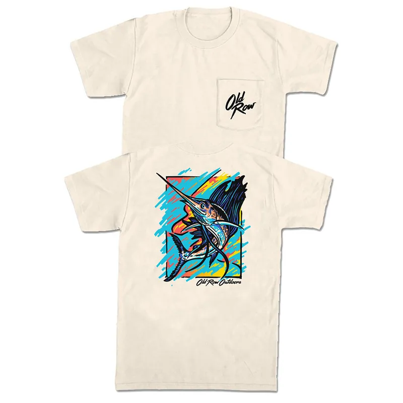 Neon Outdoors Sailfish Short Sleeve Pocket Tee Shirt by Old Row