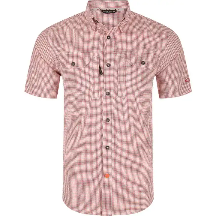 Men‘s Wingshooter Trey Grid Check Short Sleeve Button Up Shirt by Drake