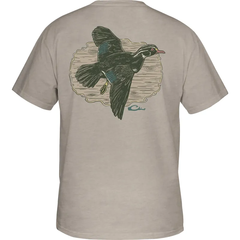 Wood Duck Flight Short Sleeve Tee Shirt by Drake