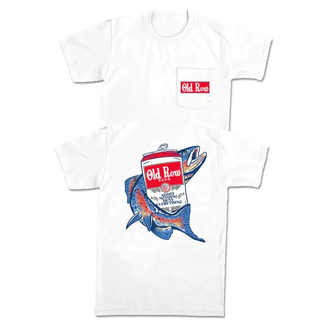 Outdoors Fishing Beer Can Short Sleeve Tee Shirt by Old Row
