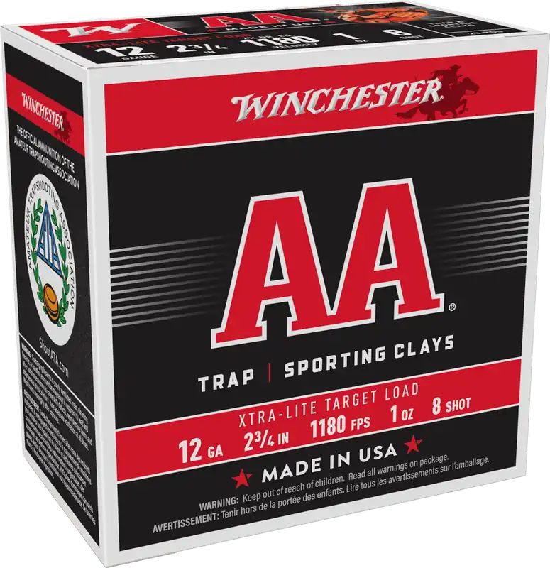 Winchester AA 1180fps 12 Gauge 2-3/4" 1oz 8 Xtra-Lite Target Load Shotgun Ammunition
