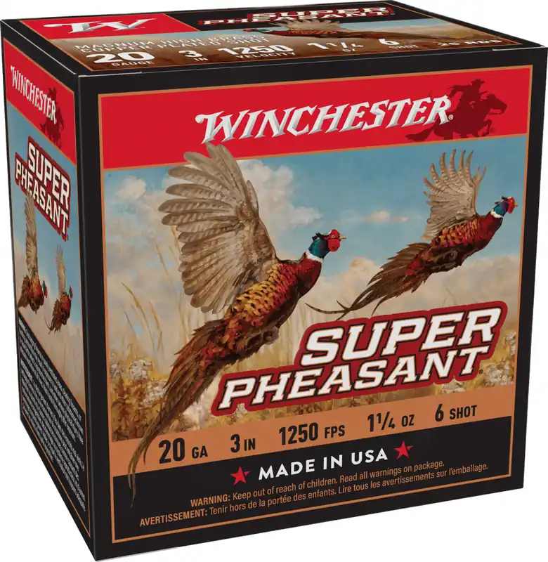 Winchester Super Pheasant 1,250 fps 20 Gauge 3" 1-1/4 oz. 6 Lead Shot Shotgun Ammunition