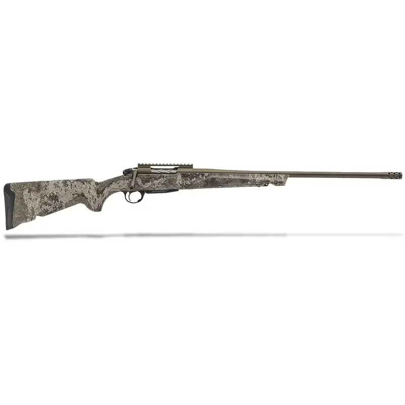 Franchi Momentum Elite 350 Legend Spiral Fluted Bolt Action Rifle with 22 Inch Mid Bronze Threaded Barrel and Brake in True Timber Strata Camo Stock