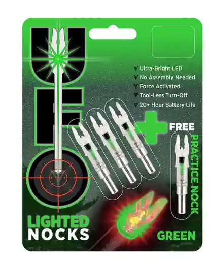UFO Lighted .166 G Nock in Green by .30 06 Outdoors
