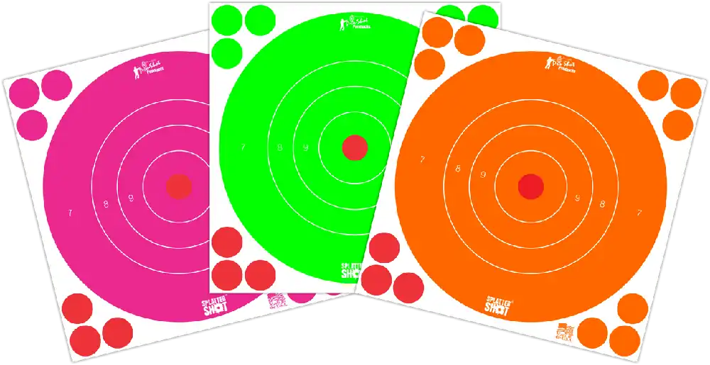8 Inch High Vis Fluorescent Bullseye Combo Peel n Stick Target 6 Pack by Pro Shot
