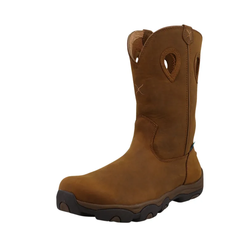 Men‘s 11 Inch Distressed Saddle Leather Pull On Hiker Boots by Twisted X