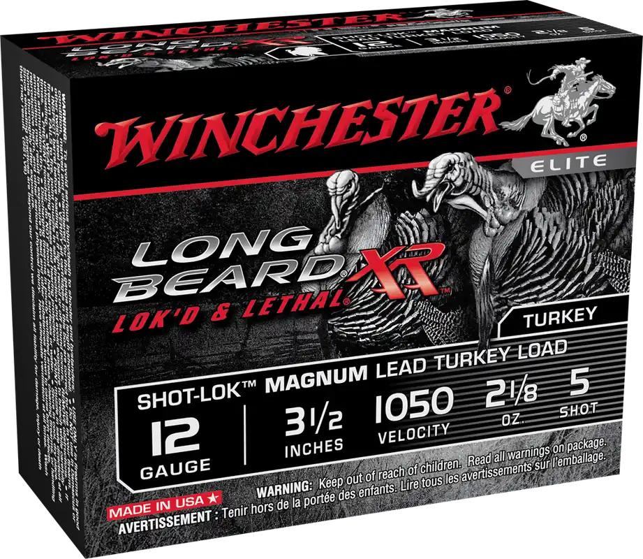 Winchester Long Beard XR 1050fps 12ga 3-1/2" 2-1/8oz 5 Shot Turkey Hunting Shotgun Ammunition