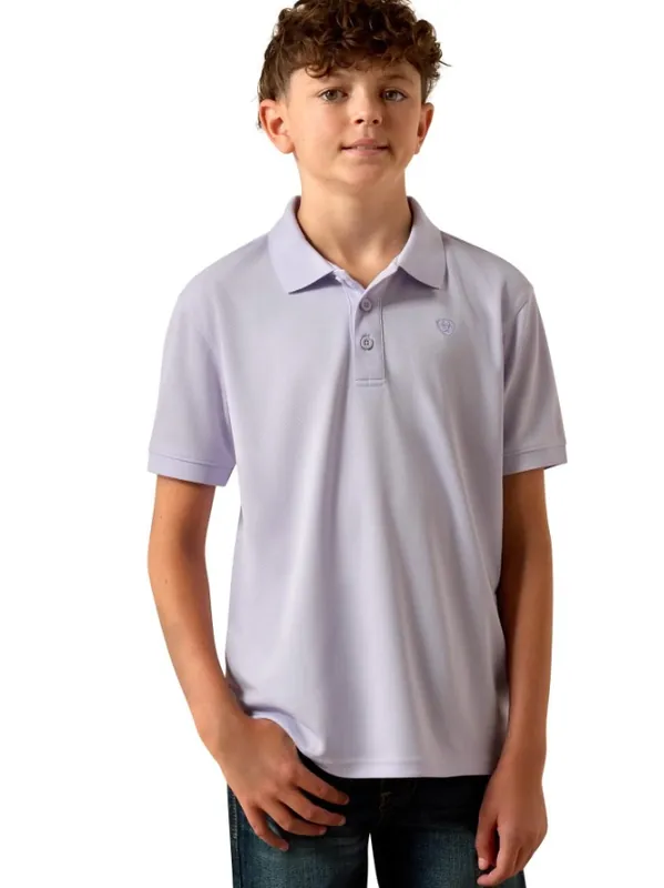 Youth TEK Purple Heather Short Sleeve Polo Shirt by Ariat