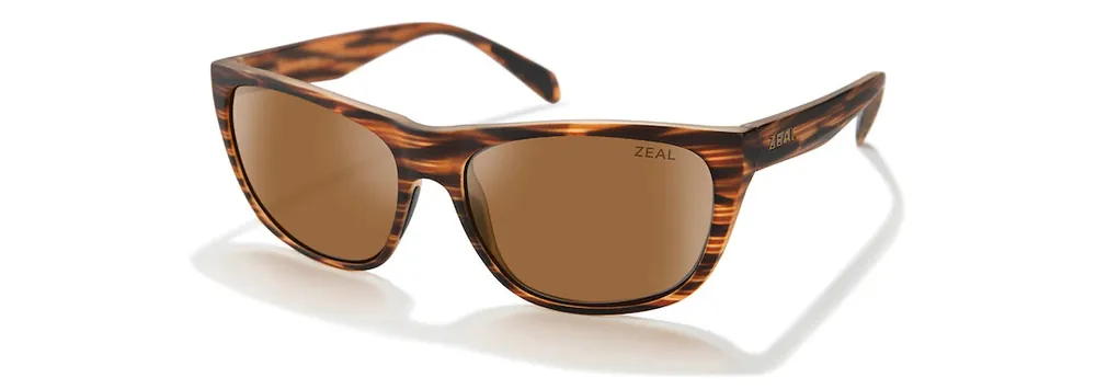 Quandary Sunglasses with Matte Woodgrain Frames and Copper Lenses by Zeal