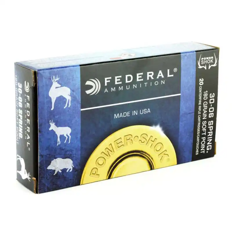 Federal Power Shok 2,700 fps 30-06 Springfield 180 Grain Soft Point Rifle Ammunition