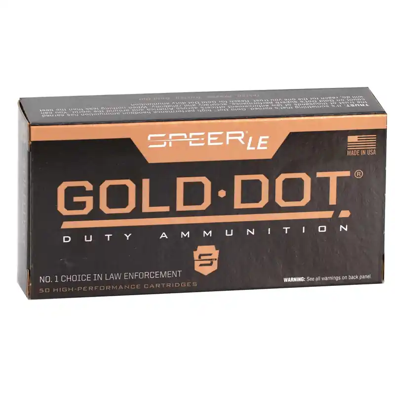 Speer Gold Dot Law Enforcement 950 fps 9mm Luger 147 Grain Jacketed Hollow Point Handgun Ammunition