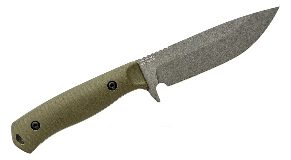 Anonimus Tungsten Gray Drop Point OD Green 5 Inch Fixed Blade Knife by Benchmade