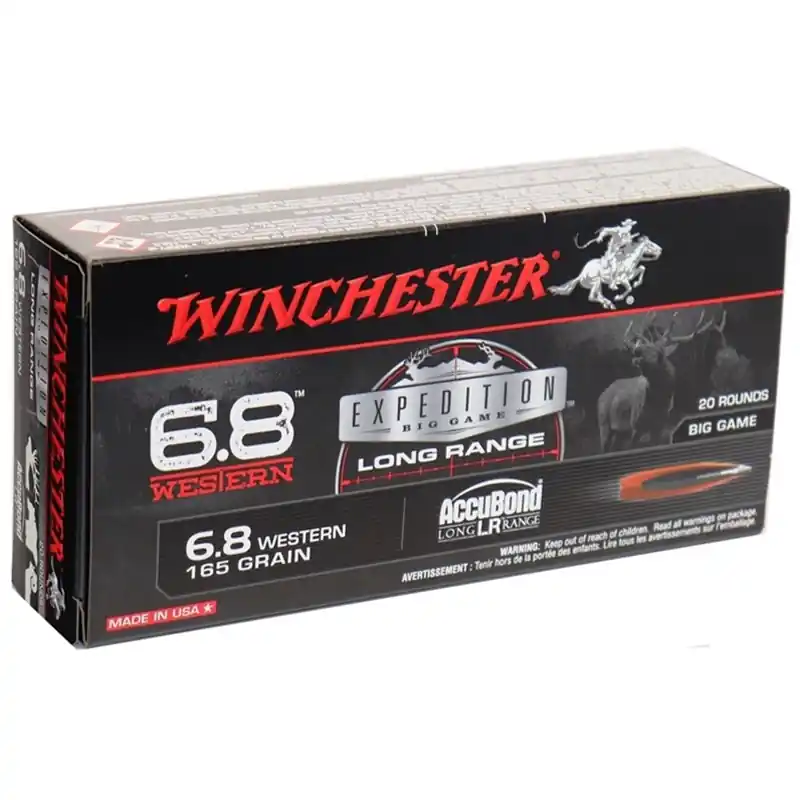Winchester Expedition Big Game 2,970 fps 6.8 Western 165 Grain AccuBond Boat Tail Rifle Ammunition