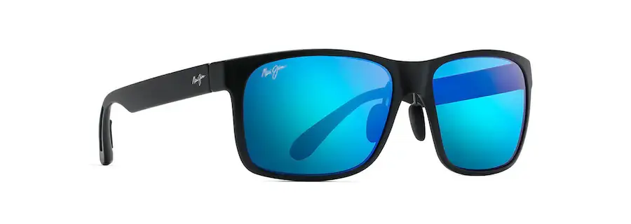 Red Sands Sunglasses with Matte Black Frame and Blue Hawaii Lens by Maui Jim