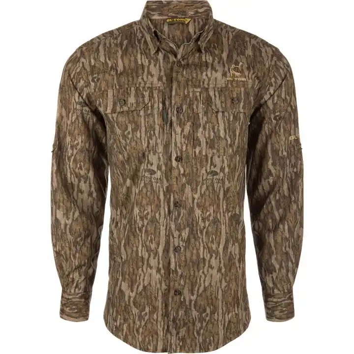 Ol‘ Tom Camo Wingshooter Trey Long Sleeve Button Up Shirt by Drake