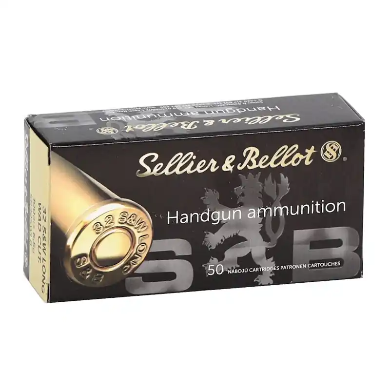Sellier & Bellot 735 fps 32 Smith & Wesson Long 100 Grain Lead Wadcutter Handgun Ammunition