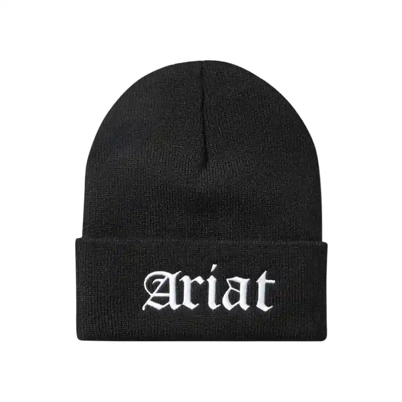 Adult Black Rebar Embroidered Beanie by Ariat