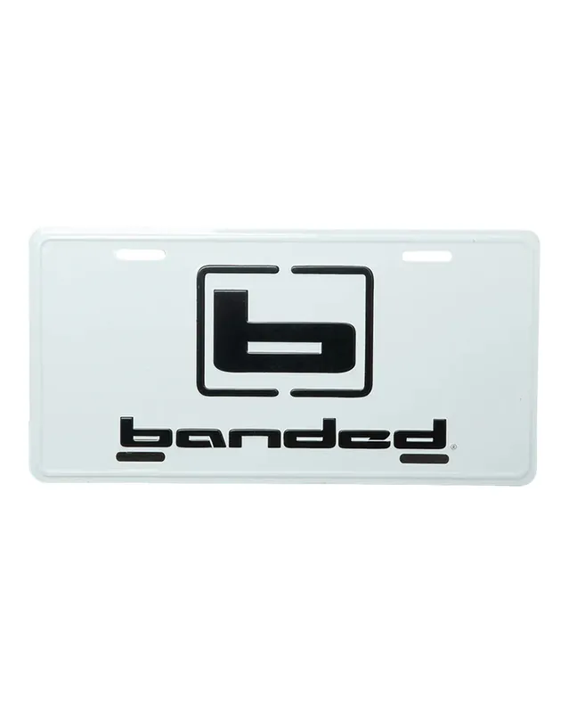 White & Black License Plate by Banded