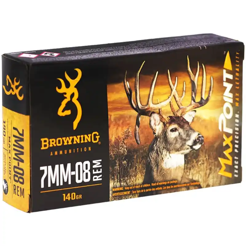 Browning Max Point 2,800 fps 7mm-08 Remington 140 Grain Polymer Tip Rifle Ammunition