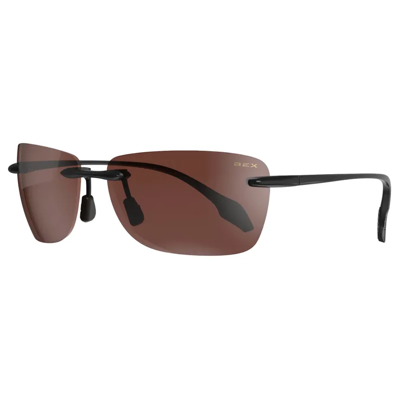 Jaxyn X Sunglasses with Black Frames and Brown Lesnes by BEX Sunglasses