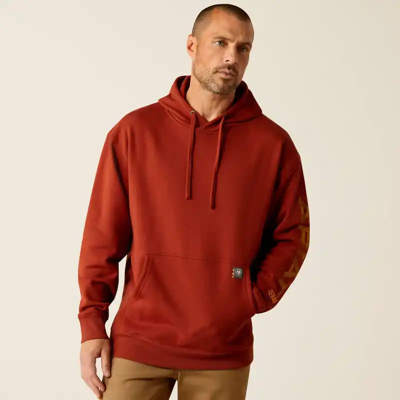 Rebar Graphic Hoodie in Burnt Henna/Cumin by Ariat