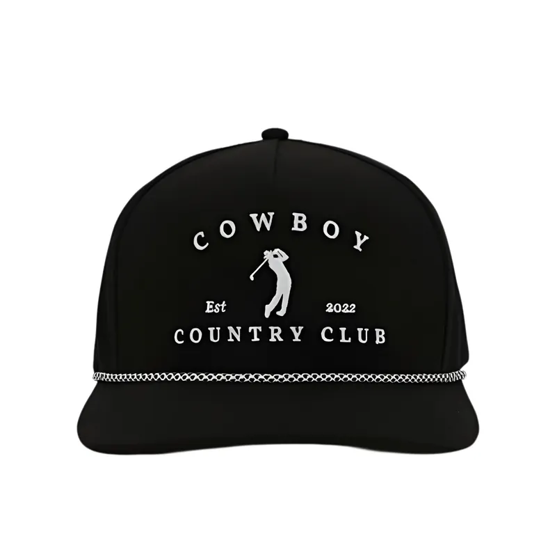 Adult Black Horse Roped Snapback Hat by Cowboy Country Club