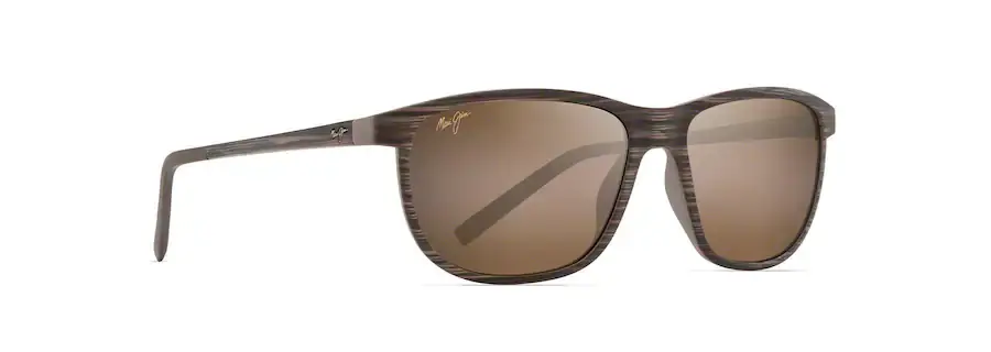 Lele Kawa Polarized Sunglasses with Brown Stripe Frames and HCL Bronze Lenses by Maui Jim