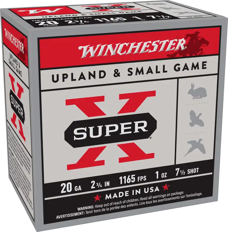 Winchester Super X 1165fps 20 Gauge 2-3/4 1oz 7.5 Shot Upland & Small Game Load Shotgun Ammunition