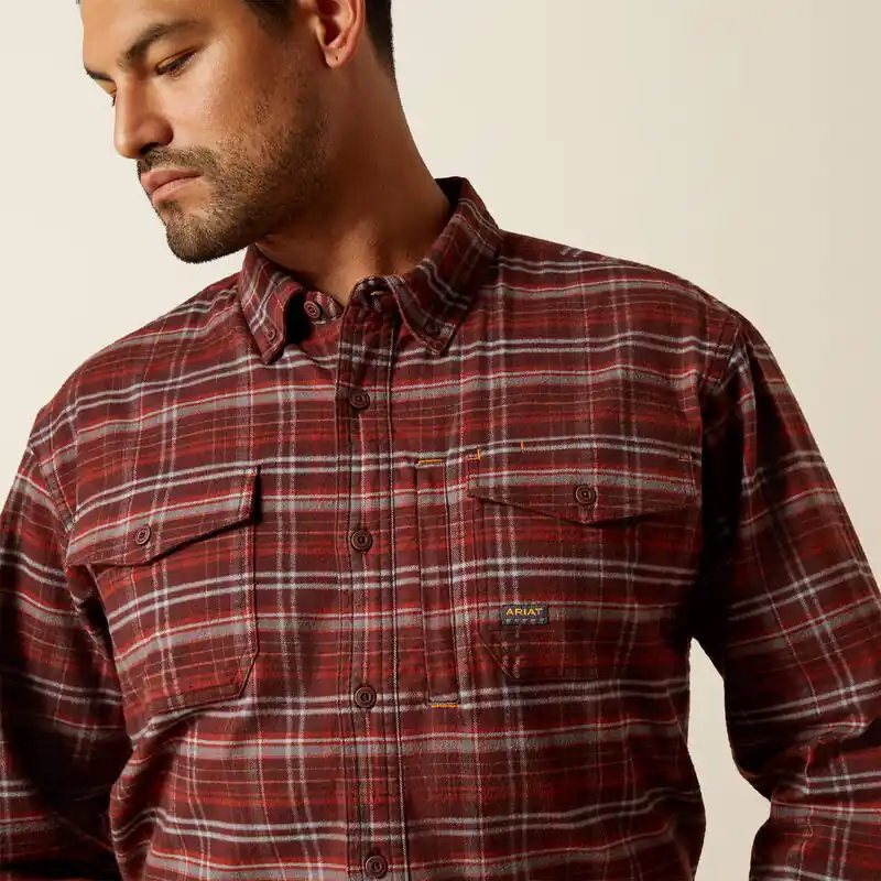 Flannel DuraStretch Work Shirt in BitterChoco by Ariat