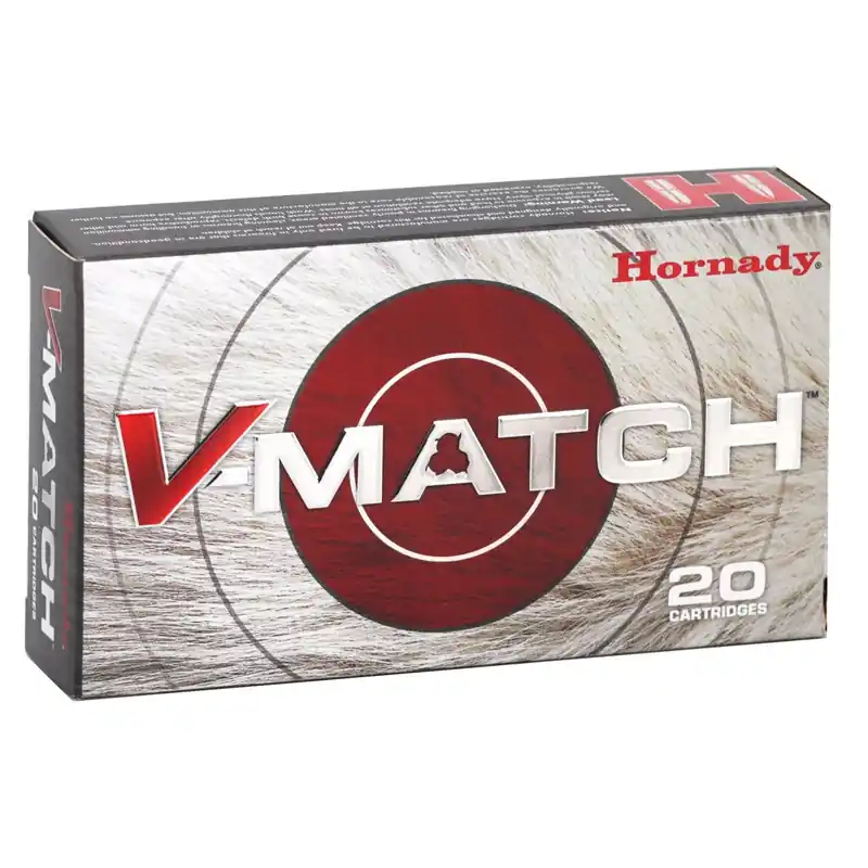 Hornady V-Match 3,300 fps 22 Advanced Rifle Cartridge 62 Grain Extremely Low Drag Varmint Tipped Rifle Ammunition