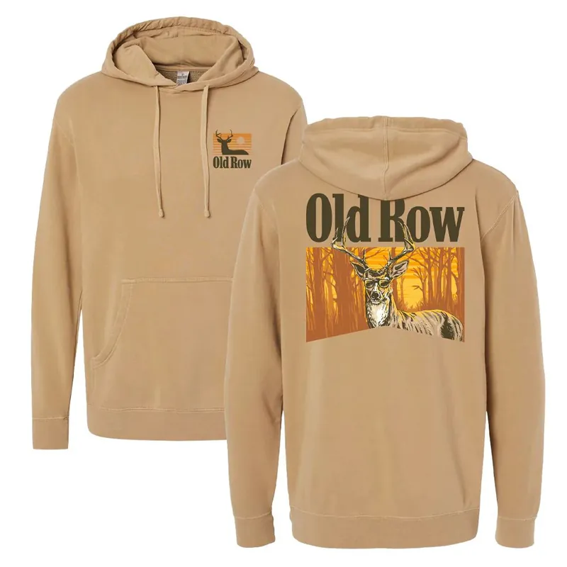 Smoking Buck Hoodie in Sandstone by Old Row